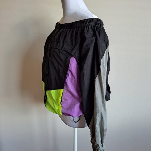 Alexander Wang Off-the-Shoulder Colorblock Wind-Resistant Jacket Size XS - Picture 6 of 16